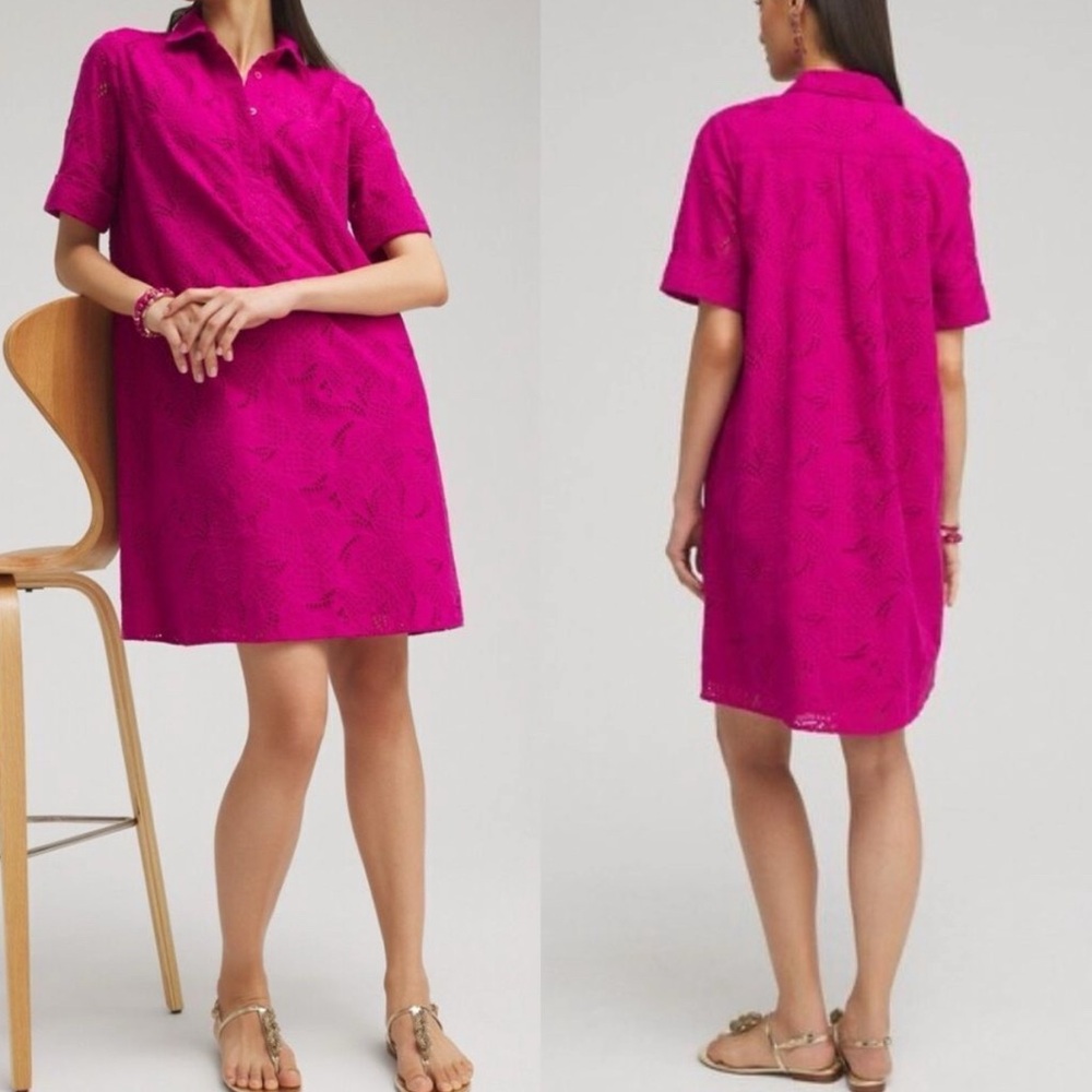 NWT Chico’s Eyelet Shirt Dress